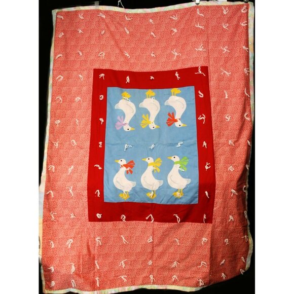 Elephant Zebra Goose Duck Baby Blanket Reversible Comforter Handmade Boy Girl - Picture 6 of 11